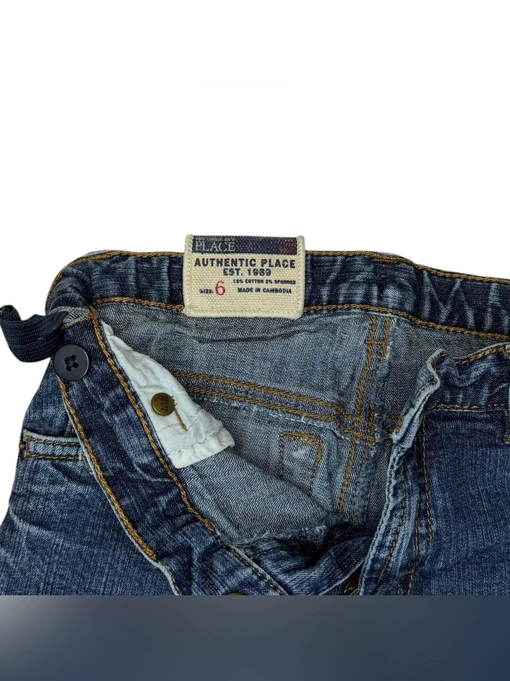 Authentic Place Girls Size 6 Blue Bootcut Jeans Y2K Adjustable Waist